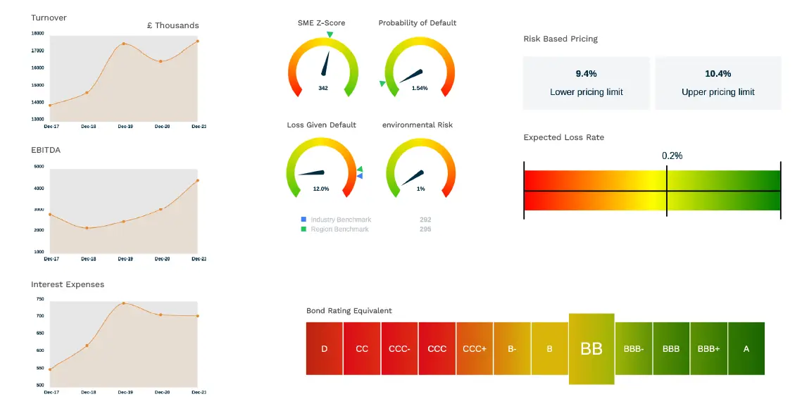 Wiserfunding Platform dashboard displaying visualised financial data analysis.